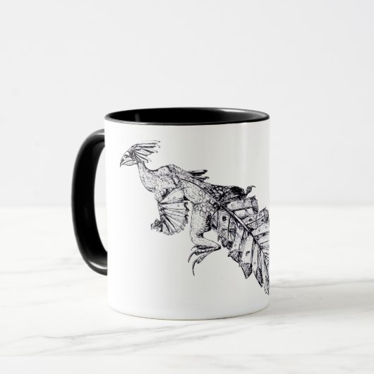 "Vroege vogels" Prehistorische vogelkunst Mok (Voorkant links)