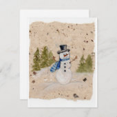 Vroege wintersneeuwman in bovenste haatgolven Hall Feestdagenkaart (Voorkant / Achterkant)