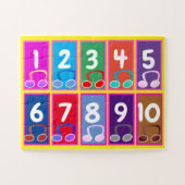 Vroege Wiskunde Nummers 1 tot 10 Puzzle Legpuzzel (Horizontaal)