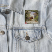 Vroege zomer vierkante button 5,1 cm (In situ)