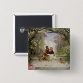 Vroege zomer vierkante button 5,1 cm (Voorkant /achterkant)