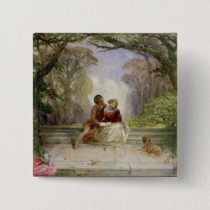 Vroege zomer vierkante button 5,1 cm