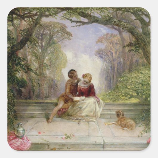 Vroege zomer vierkante sticker (Voorkant)