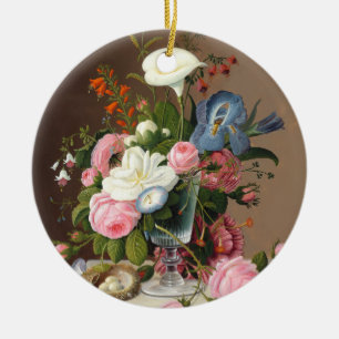Vroege zomerbloemen, Severin Roesen Keramisch Ornament