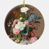 Vroege zomerbloemen, Severin Roesen Keramisch Ornament (Achterkant)