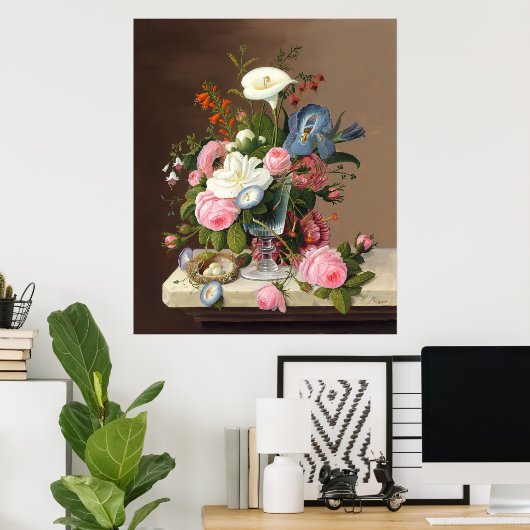 Vroege zomerbloemen, Severin Roesen Poster (Thuiskantoor)
