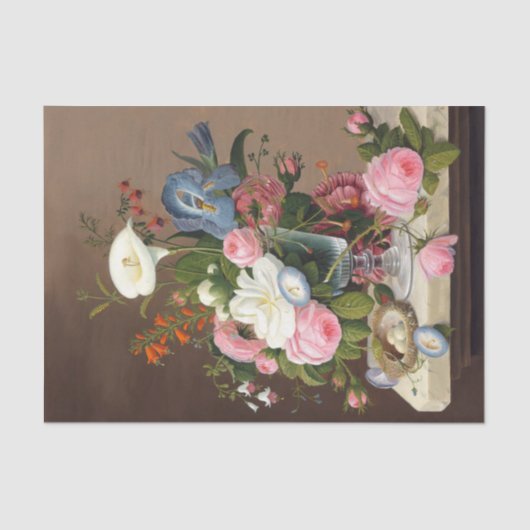 Vroege zomerbloemen, Severin Roesen Tissuepapier (Voorkant)