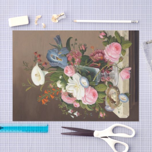 Vroege zomerbloemen, Severin Roesen Tissuepapier (Craft)