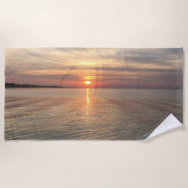 Vroege zonsondergang strand handdoek