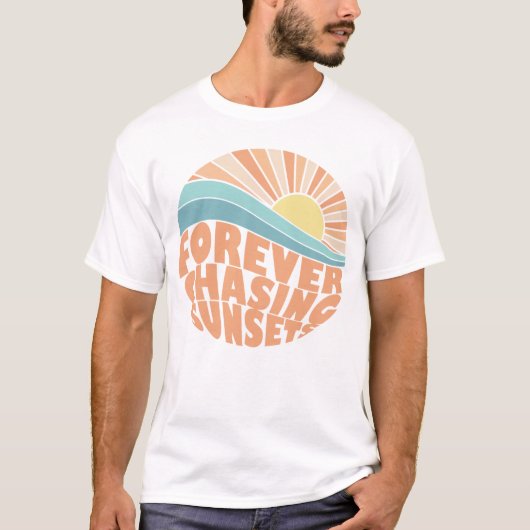 Vroeger achtervolgde zonsondergang T-shirt (Voorkant)