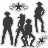 Vroeger een Line Dance Funky Cowboy Sticker (Voorkant)