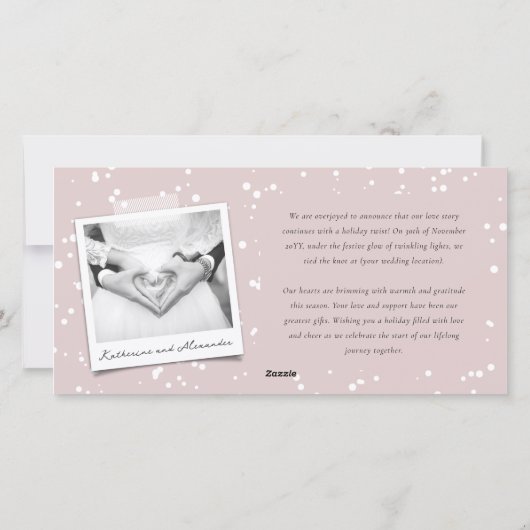 Vroeger getrouwd Mr. en Mrs. Eerste kerstfoto Feestdagenkaart (Achterkant)