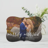 Vroeger getrouwd Mr. en Mrs. Eerste kerstfoto Feestdagenkaart (Staand voorkant)