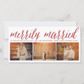 Vroeger getrouwd Mr. en Mrs. Eerste Kerstmis 3 Fot Feestdagenkaart (Voorkant)