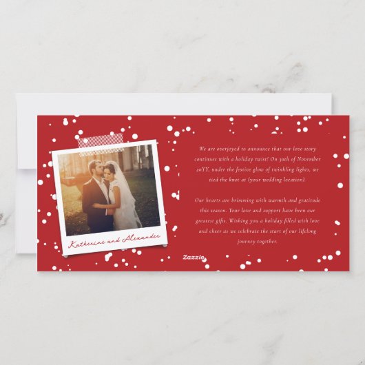 Vroeger getrouwd Mr. en Mrs. Eerste Kerstmis 3 Fot Feestdagenkaart (Achterkant)