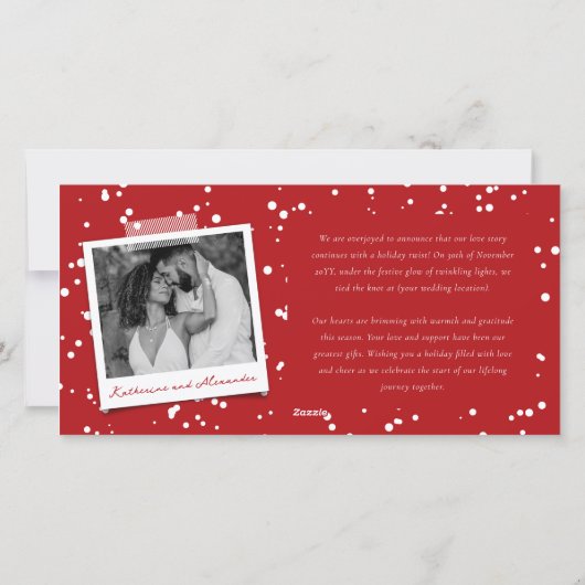 Vroeger getrouwd Mr. en Mrs. Eerste Kerstmis 3 Fot Feestdagenkaart (Achterkant)