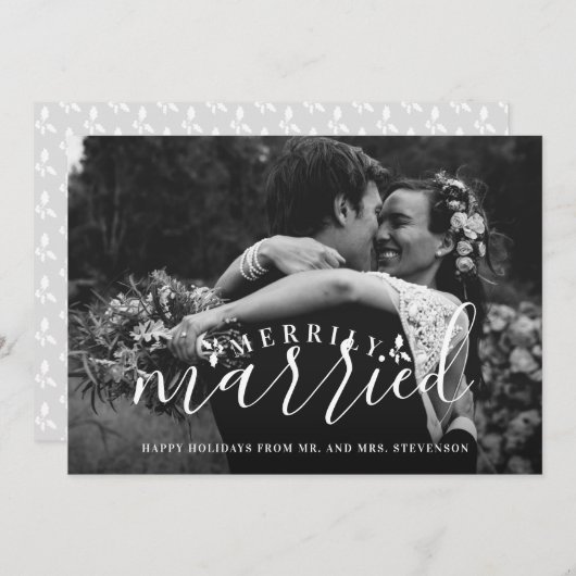 Vroeger getrouwd Mr. en Mrs. Feestdagenkaart (Voorkant / Achterkant)