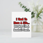 Vroeger had ik een Life...Baseball Coach Briefkaart (Staand voorkant)