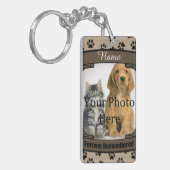 Vroeger herdacht - Bruine verf drukt het eten Sleutelhanger (Voorkant Links)