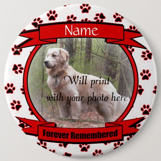 Vroeger herdacht Dog of Cat Memorial Ronde Button 6,0 Cm (Voorkant)