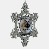 Vroeger herdacht Dog of Cat Memorial Tin Sneeuwvlok Ornament (Links)