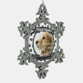 Vroeger herdacht Dog of Cat Memorial Tin Sneeuwvlok Ornament (Links)