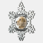 Vroeger herdacht Dog of Cat Memorial Tin Sneeuwvlok Ornament (Rechts)