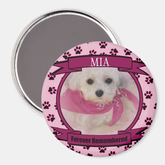 Vroeger herdacht Herinnering aan Dog of Cat Keepom Magneet (Voorkant / Achterkant)