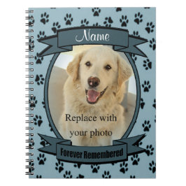 Vroeger herdacht Pet Loss - Dog of Cat (blauw) Notitieboek