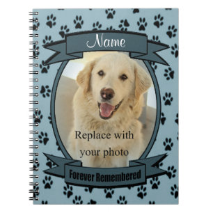 Vroeger herdacht Pet Loss - Dog of Cat (blauw) Notitieboek
