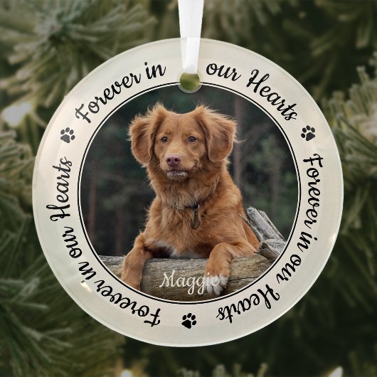 Vroeger in ons hart Geest Verlies Gift Dog Memoria Glas Ornament