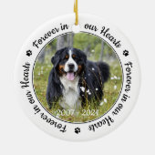Vroeger in ons hart Geest Verlies Gift Dog Memoria Keramisch Ornament (Achterkant)