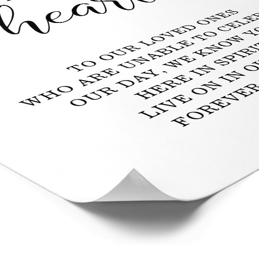 Vroeger in ons hart herdenkingsbord poster (Hoek)