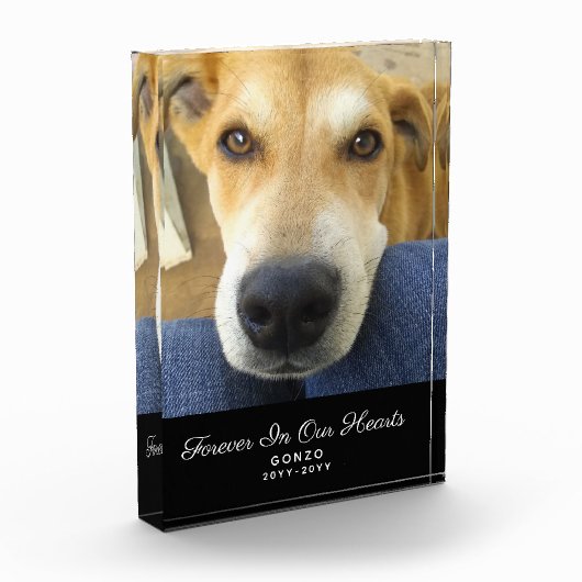 Vroeger in ons hart Hond Memorial Pet Name Fotoblokken (Links)