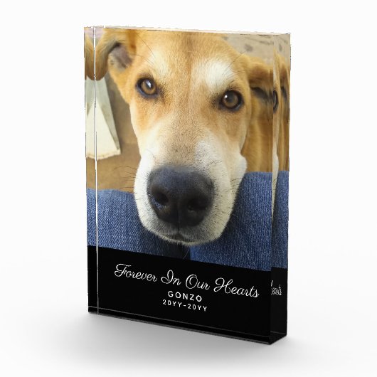 Vroeger in ons hart Hond Memorial Pet Name Fotoblokken (Rechts)