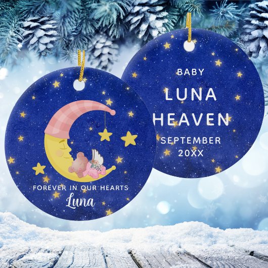 Vroeger in ons hart Memorial Baby Girl Kerstmis Keramisch Ornament