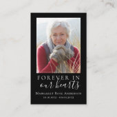 Vroeger in ons hart Memorial Prayer Kaart Visitekaartje (Voorkant)