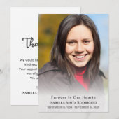 Vroeger in ons hart Religieuze Christelijke begraf Bedankkaart (Voorkant / Achterkant)