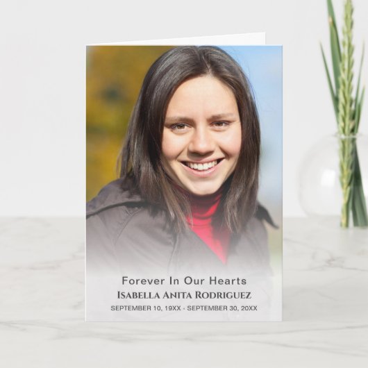 Vroeger in ons hart Religieuze Christelijke begraf Bedankkaart (Voorkant)