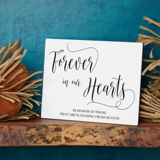 Vroeger in ons hart Tabletop Plaque met Easel Fotoplaat (Zijkant)