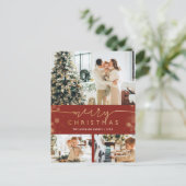 Vroeger kerstfeest Foto Collag Modern Holiday Briefkaart (Staand voorkant)