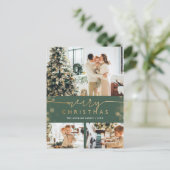 Vroeger kerstfeest Foto Collag Modern Holiday Briefkaart (Staand voorkant)