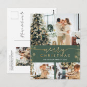 Vroeger kerstfeest Foto Collag Modern Holiday Briefkaart (Voorkant / Achterkant)