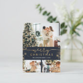 Vroeger kerstfeest Foto Collag Modern Holiday Briefkaart (Staand voorkant)