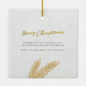 Vroeger kerstfeest Foto Collage Botanisch Keramisch Ornament (Achterkant)