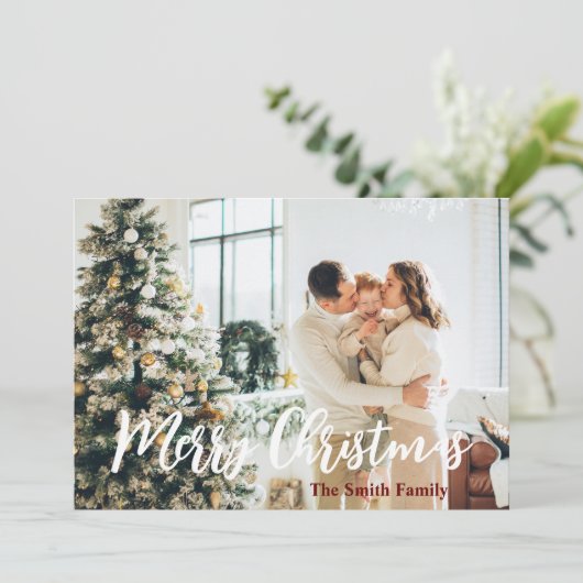 Vroeger kerstfeest Foto Modern Holiday Card Kaart (Staand voorkant)