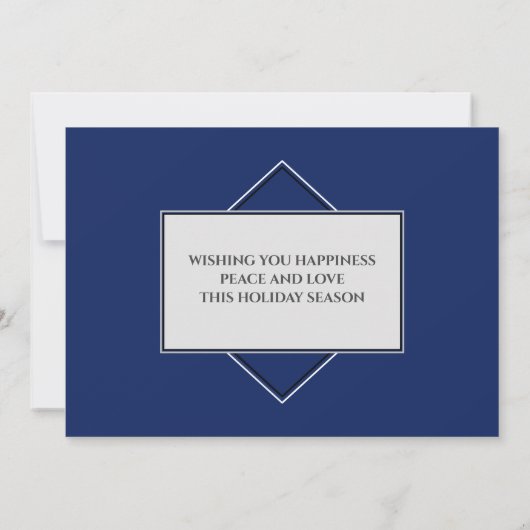 Vroeger kerstfeest Foto Modern Stylish Blue Kaart (Achterkant)