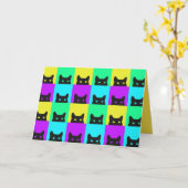 Vroeger kleurrijke kattenkat kaart (Gele Bloem)