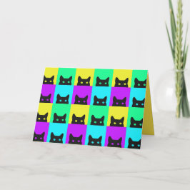 Vroeger kleurrijke kattenkat kaart