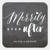 Vroeger na Chalkboard Holiday Weddenschap Vierkante Sticker (Voorkant)
